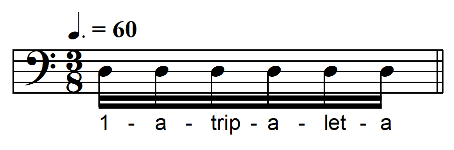 rhythmic dictation compound meter one beat example 7